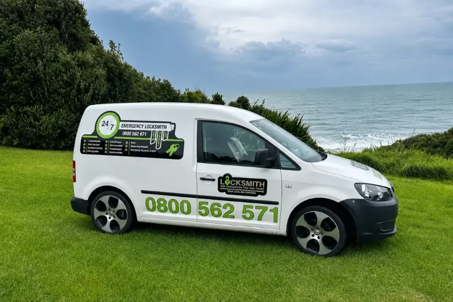 Locksmith and Security Solutions service van in Hamilton